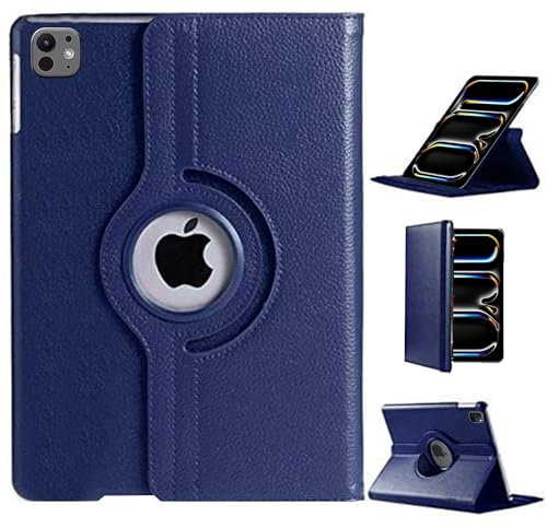 DN-Technology Étui pour iPad Pro 11 2024 (M4) pour iPad Pro 11, rotation à 360°, étui portefeuille intelligent pour Apple iPad Pro 11 2024 (M4) (bleu)