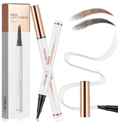 LOPHE Eyebrow Pen with 4 Fork Tip, Waterproof Eyebrow Pencil and 3D Microblading, Creates Natural Looking, Smudge Proof Brow Pen
