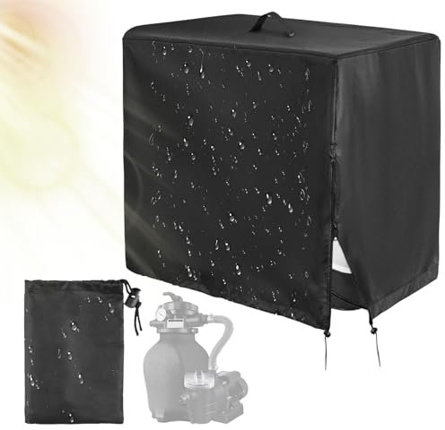 Suynauetev Cache Pompe Piscine Hors Sol Abri Pompe Piscine Coffre pour Pompe Piscine Abri Pompe Piscine Hors Sol Abri Piscine Abri Piscine Hors Sol Oxford Full Cover Étanche 84x61x86 cm