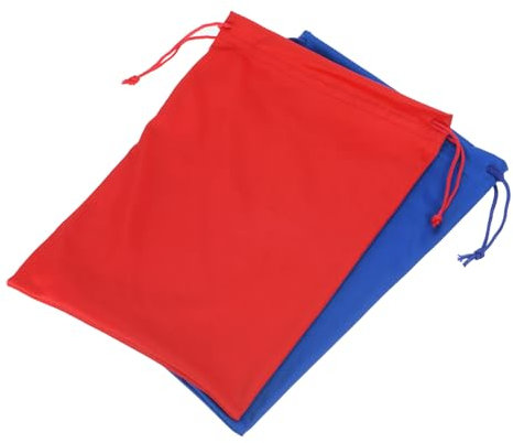 YOKIVE 2 Pcs Ski Goggle Bags, Sport Microfiber Snow Goggles Case Covers Storage Sleeves Drawstring Pouches for Sunglass Lens (Blue Red, 7.1x10.6)