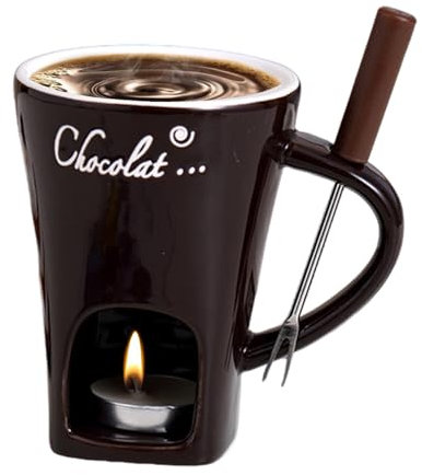 Juego de Fondue de Velas de té, Juego de Tazas de Fondue de Chocolate, Taza de cerámica para derretir Fondue de Chocolate con Olla Caliente, Calentador de Mantequilla, Calentador de té Ligero, crisol