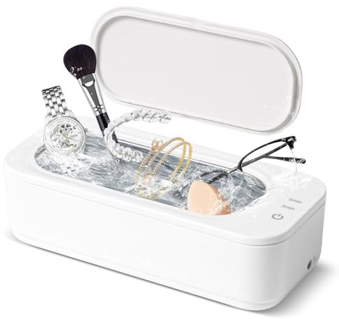 Unipampa Ultraschallreinigungsgerät, Ultraschallgerät 47000Hz, Ultraschallreiniger 350ML, Brillenreinigungsgerät, Ultrasonic Cleaner mit 2 Modi für Brillen Zahnersatz Schmuck Ringe Münzen Halskette
