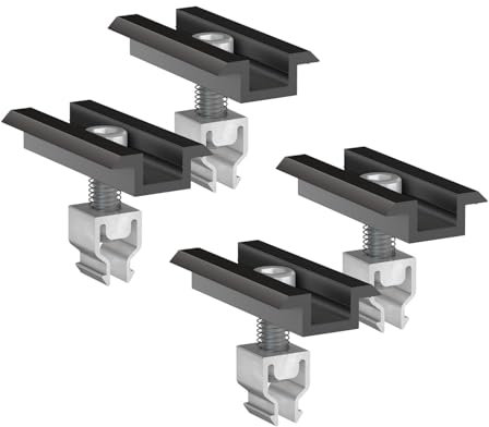 4x Handelskönig Mittelklemme Klick-Klemme schwarz zur Befestigung von Solarmodulen mit einer Rahmenhöhe von 30 - 40 mm