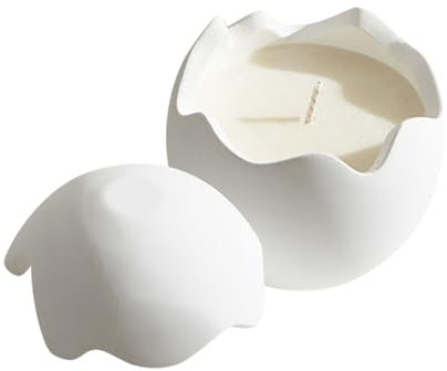 Candela profumata a forma di uovo di Pasqua, per aromaterapia, fai da te, disegnata a mano, con aroma, incantevole luce, candela profumata per momenti rilassanti, 200 g, candele e candelieri (bianco