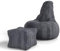 Juskys Sitzsack Chillex XL mit Hocker - Cord Sessel für Erwachsene - Füllung Memoryschaumstoff - Gaming & Lesesessel bequem - Bean Bag - Dunkelgrau