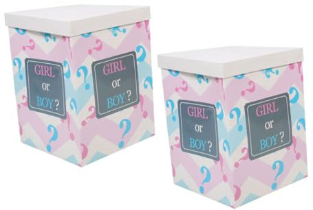 PLAFOPE 2pcs Geschlecht Enthüllung Klappkasten Schwarzer Junge Oder Mädchen Geburtstag Baby Ballon Papier Klappkisten Für Babyparty Geburtstagsfeier