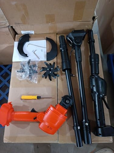 Zappa elettrica da giardino, coltivatore a batteria con 4 lame in acciaio, manico telescopico per pavimenti elettrico, compatibile con Makita 21 V, larghezza di lavoro 10 cm e profondità, per giardino