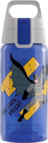 Sigg - Kids Water Bottle - Viva One - Batman - Suitable for Carbonated Drinks - Leak-Proof - Dishwasher Safe - BPA-Free - For Sports & School - Batman - 0.5L