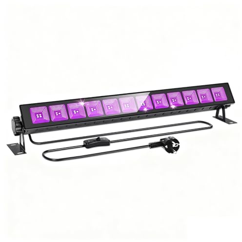 CREATESTAR 45W LED Lumiere Noire, Barres de Lumière Noire 385-400nm, Lampe UV Lumière Noire avec Prise, Projecteur UV Étanche IP66 pour fêtes, Effets Fluorescents, Décorations d'Halloween et Scène