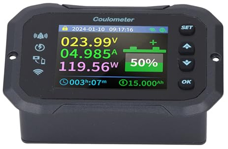 Cryfokt Battery Monitor WiFi Remote Control HD Color Screen for RV Battery Capacity Voltage Monitor