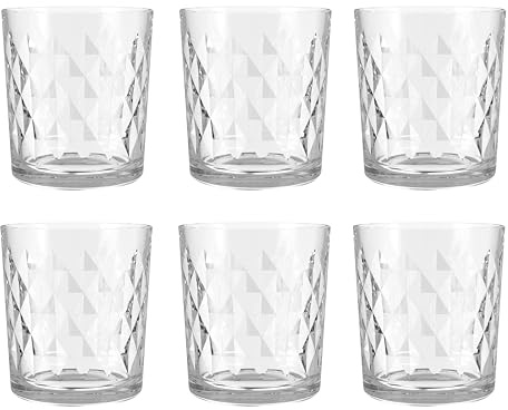 Deconation Lots De 6 Gobelets En Verres 26,5 Cl | Verres à Eau Martelés | Tous Usages