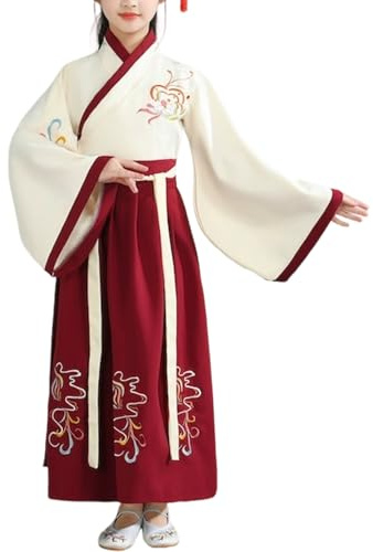 Robe Chinoise Enfant Hanfuu Costume Chinois Fille Garçon Robes Chinoise Traditionnelle Ancienne Déguisement Carnaval Cosplay Tenue Scène Arts Martiaux Ensemble Chemise Jupe Halloween Carnaval#3f5