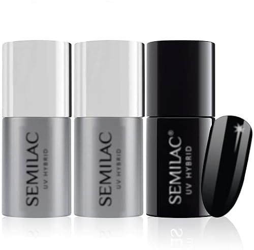 semilac Base + Top + Black Diamond 031 UV LED Gel Hybrid Nagellack von semilac