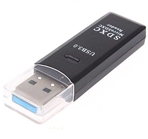 OcioDual Adaptador Lector USB 3.0 Tipo A 2 Puertos con Luz LED para Tarjetas de Memoria SD SDHC SDXC MMC MicroSD TF Negro