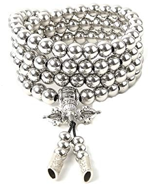 penixon Cadena de collar de 108 cuentas de Buda de autodefensa