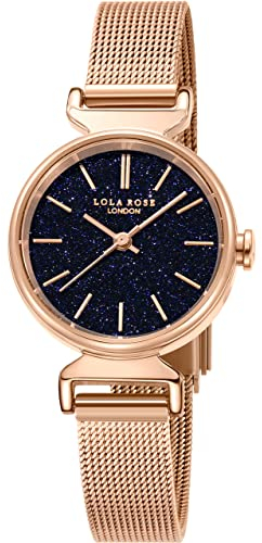 Lola Rose Klassische Damenuhr mit Edelstein-Inspiration, Damen Roségold Edelstahl-Armbanduhr, klassisches Geschenk für Frauen