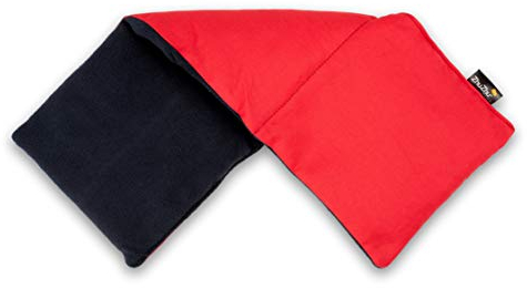 Zhu-Zhu Soothing Heat Pack - Navy Fleece & Red Twill Microwave Wheat Bag - Microwavable Soothing Heat Therapy Pad