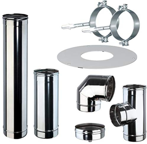 Kit canna fumaria Inox per Stufe a Pellet Da 80 Mm