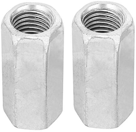2pcs Lange Stangenmutter Sechskantmuttern Verzinkter M16 * 50 Sechskantgewindemutter mit Gewinde