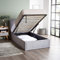 Home Treats Upholstered Bed Single | Ottoman Grey Fabric Bed Frame With Storage (No Mattress)