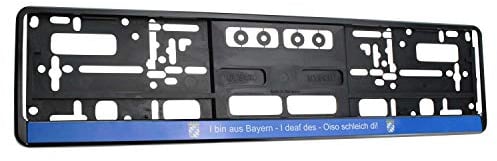 Bavariashop Kennzeichenhalter I Bin aus Bayern, Nummernschildhalter mit Spruch in bayerischer Mundart
