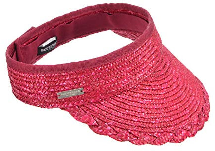 Seeberger Damen Strohschild Klettverschluss (One-Size) (Vino, One Size)