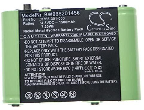 vhbw 1x Akku Ersatz für Peli 3765-301-000 für Taschenlampe Kopflampe (1500 mAh, 4,8 V, NiMH)
