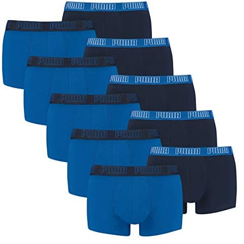 PUMA 10 er Pack Short Boxer Boxershorts Men Pant Unterwäsche kurz 100000884, Farbe:003 - True Blue, Bekleidungsgröße:L