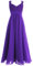 Freebily Enfant Fille Maxi Robe de Baptême Mariage Gala Dentelle Long Robe de Soirée Cérémonie Pageant Violet 16 Ans