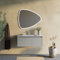KIAMAMI VALENTINA Badezimmermöbel 100cm Mattes Sand, Waschbecken, Spiegel Tropfenform 100x85 | Monaco