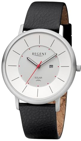 REGENT Herren-Uhren Analog Solar One Size Schwarz 32020784