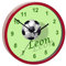 CreaDesign, Wanduhr Kinder personalisiert mit Name, Motiv Fußball 2, Rahmen Wanduhr rot, Ø 19,5 cm