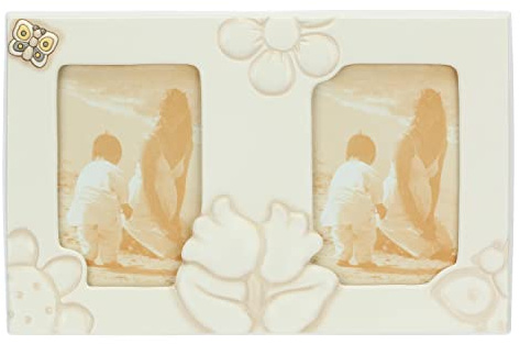 THUN - Doppelter Bilderrahmen - Linie Elegance - Dekorieren Sie das Haus, Bilderrahmen und Rahmen - Keramik, Rahmen aus Kiefernholz - 33 x 2,1 x 26 cm h