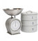 Living Nostalgia Three Tier Cake Tins and Mechanical Scale Set - French Grey