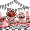 Racing Car Party Supplies Set Serves 20 - Includes Triangle Bunting Flag, Plates, Napkins, Straw, Cup, for Kids Boys Let's go Racing Party Birthday Supplies