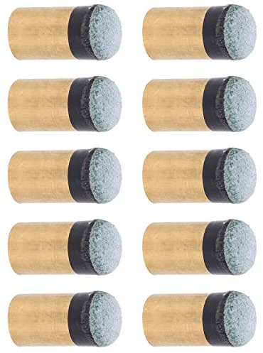 Ejoyous Pool-Queue-Spitzen, 10 Mm, 10 Stück, Snooker-Queue-Spitzen und Ferrulen, Metall-Billard-Queue-Spitzen, Harte Leder-Schraubspitzen, Ersatz-Set für Snooker-Queue-Spitzen (10MM)