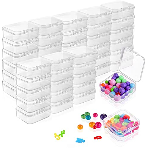 RobLuX 40 Stuck Kleine Kunststoffbox Transparent Aufbewahrungsbox Mini Aufbewahrungsbehälter Klein Aufbewahrungsbox mit Deckel für Bewahren Sie Kleinteile Schmuck Bastelzubehor