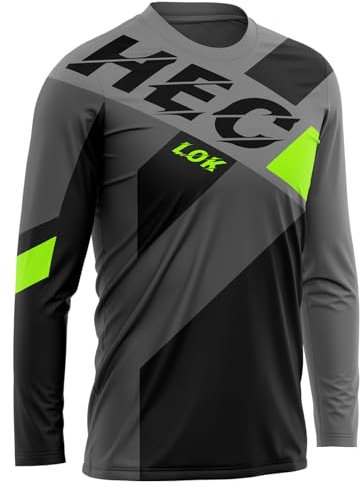 MTB Jersey Langarm,Mountainbike-Trikot für Männer, Motocross-Shirt Langarm Downhill Enduro Jersey Breathable Langarm MTB T-Shirt (XL,TYP-1)