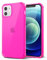 Svanove for iPhone 12 Mini Case Clear, Neon Bright Vibrant Color, Transparent Jelly Protective Silicone Phone Case Design for Women Girly Cute, Thin Slim Fit Soft Flexible TPU Bumper, Hot Pink