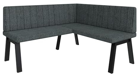 FURNISTAR Eckbank Akiko Metal A - Eckbankgruppe für Ihrem Esszimmer, Küche modern, Sitzecke, Essecke. Perfekt für Küche, Büro und Rezeption. Solide und Starke Verarbeitung. (168x142-Rechts-Inari96)