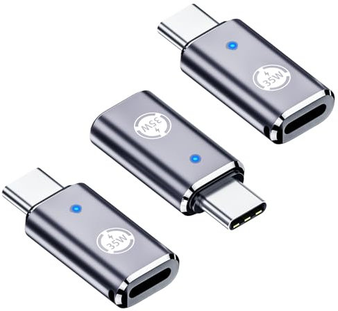 USB C auf Lig-htn-ing Adapter, 35W PD Anschluss, 3-teiliges Set, kompatibel mit Phone 15 Serie und Anderen C-Typ Geräten, Schnellladung, graues Design. Unterstützt Keine Kopfhörer- und OTG-Funktionen