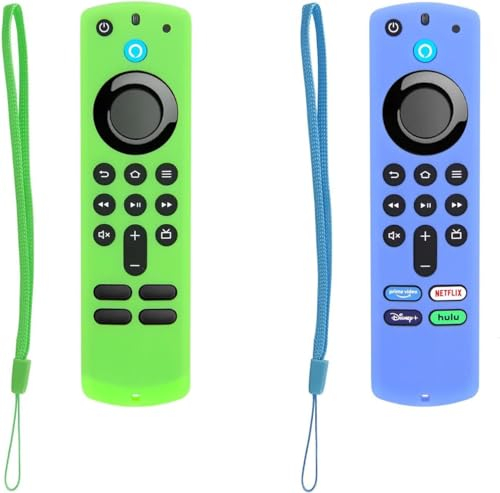 Funda para Mando a Distancia Compatible con Fire TV Stick 4K /4K MAX Alexa Protector Control Remoto de Voz (3ª Gen) Brilla en la Oscuridad con Cordón