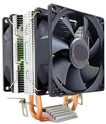 VLALAMNO CPU Cooler PWM 4 Pin PC Silenzioso 90mm I5 1700 2011 1200 1150 1151 1155 1156 AMD AM3 AM4 Ventola di Raffreddamento CPU(Color:4 Pin PWM 2 Fan,Size:AM3-AM2-FM2-FM1)