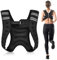 Kvittra Gilet lesté de 3 kg avec bande réfléchissante, gilet de poids réglable pour homme et femme, entraînement, musculation, course, marche, jogging, cardio, entraînement lesté