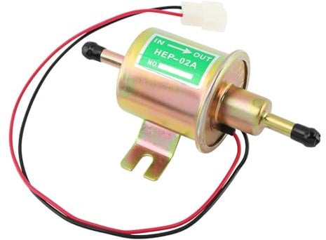 Electric Fuel Pump 12V, Universal Gas Diesel Inline Low Pressure Petrol Pump For Gasoline or Diesel Engine HEP-02A Motorcycle Carburetor ATV Trucks Boats(gold)