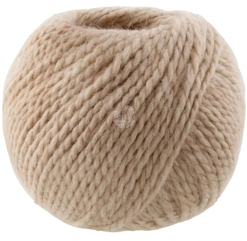 LANA GROSSA Natural Lama Chunky | Voluminöses Garn aus feinen Baby-Lama Fasern | Handstrickgarn aus 100% Lama (Baby) | 50g Wolle zum Stricken & Häkeln | 70m Garn FB10