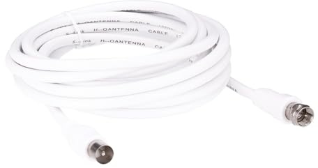 Cavo TV RG6U da 3 m con connettori maschio a maschio e accessori, ideale per trasmissione di segnali TV e miglioramento del segnale.