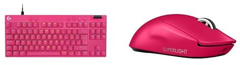 Logitech G Pro X Superlight 2 Souris Gaming sans Fil, 8K, 44K DPI, USB-C + Pro X TKL Rapid, Clavier Gaming Filaire sans pavé numérique, Touches analogiques magnétiques, Rapid Trigger, RVB, PC - Rose