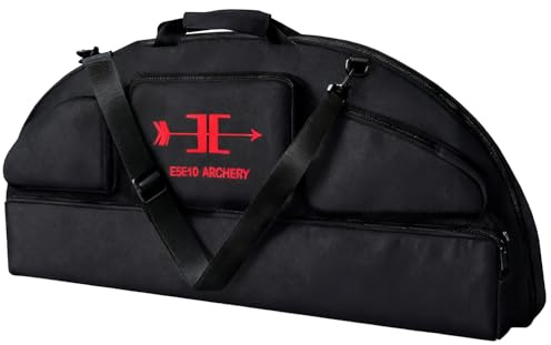 e5e10 Compound Bow Case - wasserdichte, leichte, weich gepolsterte Bogentasche, 3 Mehrzweck-Außentaschen + spezielle Lange Pfeiltasche, Premium-Stoff, bequem für sicheres Bogenschießen Zubehör