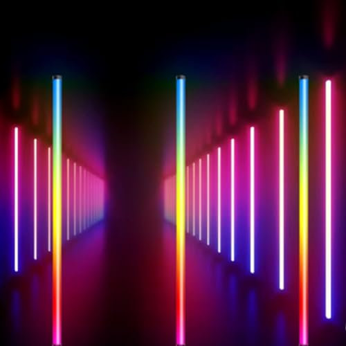 YASTA 5PZ Tubo LED Multicolore Neon Statico IC Barra Luminosa 120cm Luci Gaming